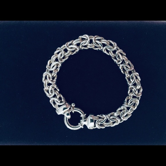 NWOT Sterling Silver Byzantine Bracelet 7.5 in 25g - Picture 1 of 4